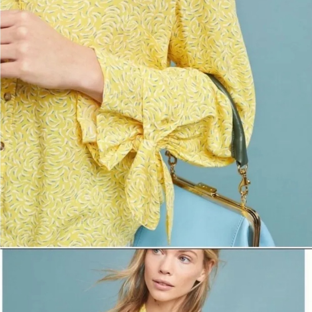 Maeve For Anthropologie Blithe Yellow Blouse - image 2